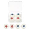 PATIKIL 32 mm Realistic Eyes Big Eyeballs, 2 Pair Acrylic Scary Half Round Fake Eyes Props for Halloween Party Horror Mask DIY Craft Decoration, Pink Blue view 1