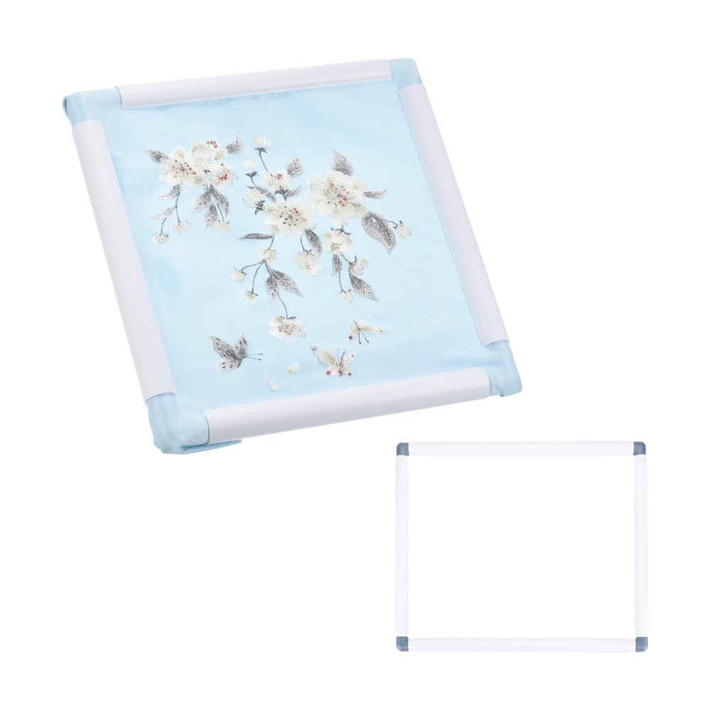 PATIKIL Embroidery Hoops Universal Clip Embroidery Hoop Frame Reusable Square Rectangle Plastic Clip Frame Embroidery Hoop for Art Craft Sewing (17x17Inch), Dark Blue