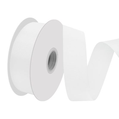 Lrybbon Double Face White 1-1/2 inch50 Yards Grosgrain Ribbon for Gift Wrapping Hair Accessories Flower Bouquet Crafts Weddings