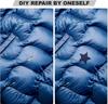 OAZ 8 Pieces 7.87 x 5.9 inch Nylon Repair Patches Nylon Fabric Patch Self-Adhesive Fabric Repair Tape Waterproof Lightweight Outdoor Gear Patch Kit for Down Jacket Clothing Tent Bag (Black/Navy Blue) view 4