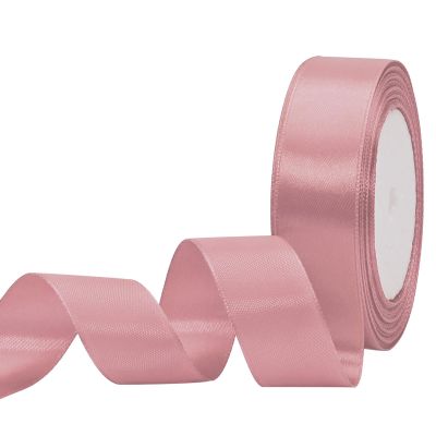 Maclemon 7/8 inch Beige Pink Satin Ribbon Fabric Ribbon for Gift Wrapping Very Suitable for Cutting Ceremony Kit Grand Opening Car Bows Sewing Craft Wedding Party Decoration
