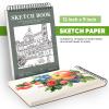 Soucolor 9" x 12" Sketch Book, 1-Pack 100 Sheets Spiral Bound Art Sketchbook, Acid Free (68lb/100gsm) Artist Drawing Book Paper Painting Sketching Pad, College Essentials view 4