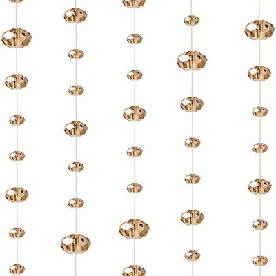 Glass Crystal Beads Curtain Window Door Curtain Passage Wedding Backdrop Door String Hanging Decoration (Chamgagne, 3.3Feet*5pcs)