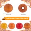 SOFPLATE 120Pcs Thanksgiving Wood Beads Fall Wooden Bead Bulk 16mm Autumn Harvest Red Yellow Orange Craft Round Spacer Loose Beads for Bracelet Beading Farmhouse Garland Home Party Decor Jewelry Craft view 2