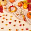 SOFPLATE 120Pcs Thanksgiving Wood Beads Fall Wooden Bead Bulk 16mm Autumn Harvest Red Yellow Orange Craft Round Spacer Loose Beads for Bracelet Beading Farmhouse Garland Home Party Decor Jewelry Craft view 4