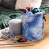 LJMKZJN Marble Print Small Crochet Bag Organizers, Drawstring Yarn Storage Knitting Bag, Yarn Holder for Crocheting On The Go, Store Skein Ball, Needles Accessories, Crochet Gifts view 3