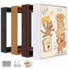 Canvas Floater Frame for 1 to 1.25 Inch Deep Gallery Wrapped Canvas, Modern Wood Grain Textured Floating Frame for Finished Oil Paintings & Wall Art, Durable Lightweight Polyresin, Made in USA (White,16 x 30 Inch) view 1