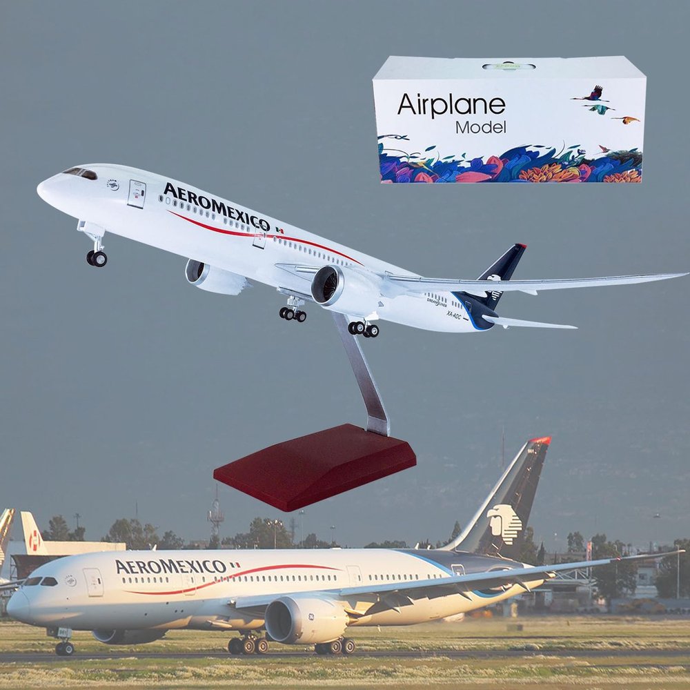 Airplane Model 16.1" 1: 130 Scale Model Jet Models Airplane Mexican B787 Plane Model Diecast Collectibles Resin Aircraft Model for Collection Or Gift