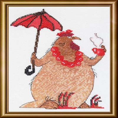Aine - Coffee Break A1005, Cross Stitch Kits 6x8, Cross Stitch Kits for Beginners & Advanced, Crossstitching Kits Adult, Counted Cross Stitch Kits for Adults, Cross Stitch Kit, Embroidery Kit