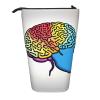 SDEGTHO Left And Right Brain Pencil Case Standing Pen Box Holder Telescopic Makeup Pouch Pop Up Office Organizer view 1