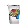 SDEGTHO Left And Right Brain Pencil Case Standing Pen Box Holder Telescopic Makeup Pouch Pop Up Office Organizer view 2