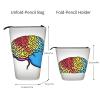 SDEGTHO Left And Right Brain Pencil Case Standing Pen Box Holder Telescopic Makeup Pouch Pop Up Office Organizer view 4