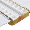 Bitray Empty Watercolor Palette Medium Metal Pigment Palette with 26 Empty Half Pans and Folded Palettes for Drawing Gouache Oil Painting and DIY Painting Yellow view 4