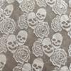 59 Inch Black Skull Lace Fabric, Rose Floral Lace for DIY Party Covers, Curtains, Tablecloths, Halloween Decorations (White, 2 Yards (59 x 70 in)) view 1