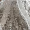 59 Inch Black Skull Lace Fabric, Rose Floral Lace for DIY Party Covers, Curtains, Tablecloths, Halloween Decorations (White, 2 Yards (59 x 70 in)) view 2