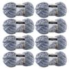 BAYEXY Chunky Chenille Yarn for Hand Knitting 8 Jumbo Pack Jumbo Chunky Yarn for Hand Soft Blanket Knitting, Bulky Thick Fluffy Yarn for Crocheting (Medium Gray) view 1