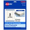 Avery Printable Rectangle Flourished Edge Postcards, Sure Feed Technology, 4.25" x 5.5", Ivory Cardstock, Print-To-The-Edge, Laser/Inkjet Cards, 100 Total view 1