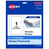 Avery Printable Rectangle Postcards, 6" x 11", Glossy White Cardstock, Laser/Inkjet Cards, 50 Total view 1