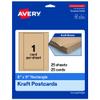 Avery Printable Rectangle Postcards, 6" x 11", Kraft Brown Cardstock, Laser/Inkjet Cards, 25 Total view 1