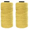 2 Pack/328 Yards/10.58oz Hollow Knitted Crochet Yarns Round Cotton Thread Fabric Yarn DIY Crochet Bag Basket Hat (Lemon Yellow) view 1