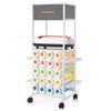 GENMOUS 3 Drawer Mobile File Fabric Cabinet, Craft Storage Cart, Rolling Printer Stand with Open Storage Shelf Heat Press Table, Vinyl Rolls Holder, Metal Hook for Room Home Office (Small Size) view 3