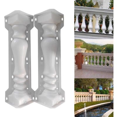 BRAVECOW 2PCS Balustrades Mold European Roman Column Mouldor Front Rear Moulds for Concrete Plaster Cement Plastic Casting Garden Balcony Pool Park Fence Decoration (Type 1), White