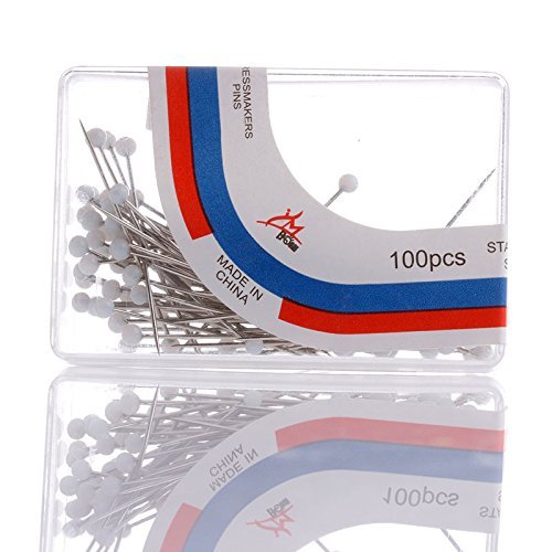 100Pcs Pearl Round for Head Pins Sewing Corsage Straight Dressmaking Decor C