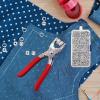100/150 Set Metal Snap Buttons with Fastening Pliers Tool Kit, Metal Snap Buttons with 5 Claw Buckle Punch Pliers, Eyelet Snap Buttons Tool Kit Hollow & Solid Metal(100pcs) view 2