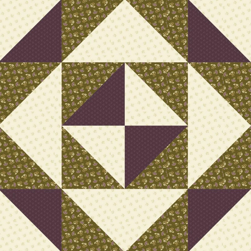 Quilt Kit by Choice Fabrics - Pre-Cut Fabrics - Half Square Triangle Table Topper [24"x24"] (Everlasting Green)