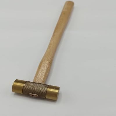 4 oz Mini Brass Wooden Handle Hammer (9 2) Hand Tools, Multifunction Solid Brass and Non-Sparking Jewelry Making Hand Hammer