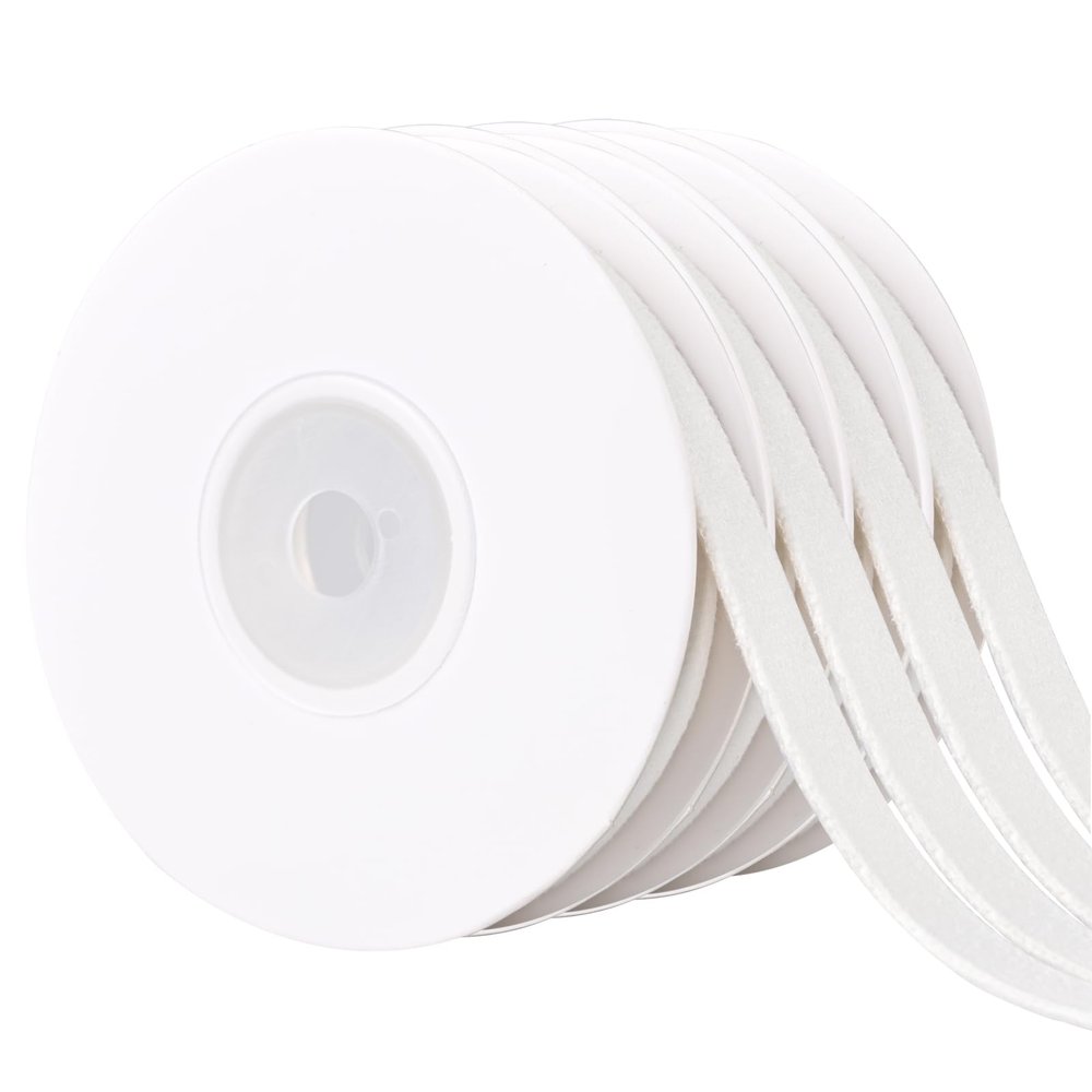 Showin White Velvet RibbonDouble Face 3/8" x 20Yd for Christmas Wreath Decoration Handmade Craft Ornaments, Bow Making, Gift Wrapping