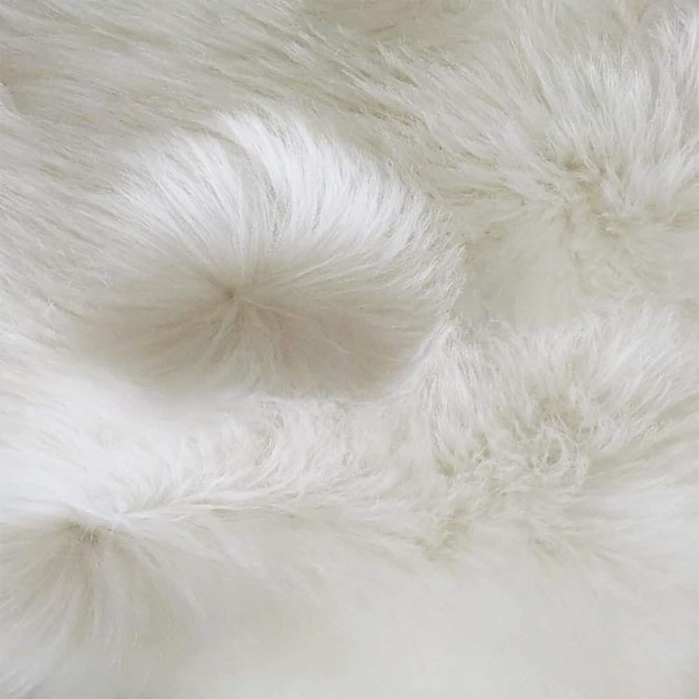 RhLLvJ White Faux Fur Fabric Long Pile Sewing Fabric DIY Crafts Clothing Photography Props Backrest Chair Cover Seat Cushion Floor Dining Table Decoration(50x160cm)