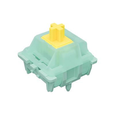 Fejwlvs Jade Series Goldenrod Yellow Pro Switches,Linear Factory Pre-lubed 5-Pin 55gf RGB LED Keyboard Switches for MX Mechanical Keyboard (90Pcs)