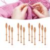 12Pcs Lace Bobbin Wooden, Craft Knitting Needle Weaving Tool, Antique Vintage French Craft Turned Wood Weaving Tools, Lace Making Supplies for Beginner view 3