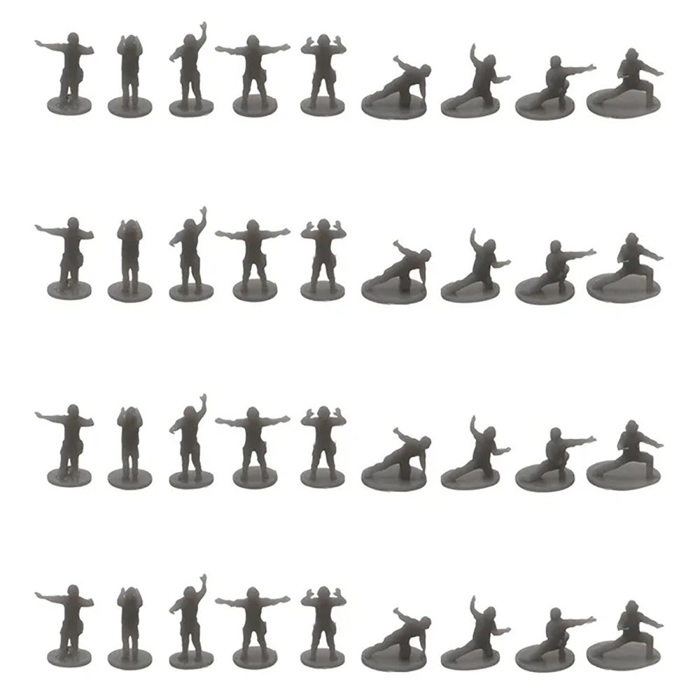 1Set DIY Model 1/700 1/350 Scale Military Soldiers Model 3D Resin Ship Commander Ground Crew Figure Accessories for DIY Scene Assembly Mould(1/350 (36pcs))