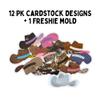 Cowboy Hat Big Car Freshie Silicone Mold | 3x5.7 for Scented Aroma Beads Car Candle, Soap Oven Safe to Bake Heat Resistant Boot, Smiley Face, Disco (Cardstock + Silicone Mold) view 2