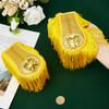 SUPERFINDINGS 2Pcs Gold Fringe Epaulettes Honor Guard Fringe Epaulet Orchestra Uniforms Shoulder Epaulettes Tassel Shoulder Epaulette Shoulders Board Badge Brooch Pins for Halloween Cosplay Carnival view 3