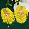 SUPERFINDINGS 2Pcs Gold Fringe Epaulettes Honor Guard Fringe Epaulet Orchestra Uniforms Shoulder Epaulettes Tassel Shoulder Epaulette Shoulders Board Badge Brooch Pins for Halloween Cosplay Carnival view 4