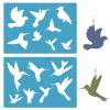 GORGECRAFT 2 Styles Hummingbird Acrylic Stencil Reusable Plastic Flying Bird Earrings Making Templates Silhouette Sign Stencils for Jewelry Making Painting Scrapbooking DIY Crafts 13x9cm view 1