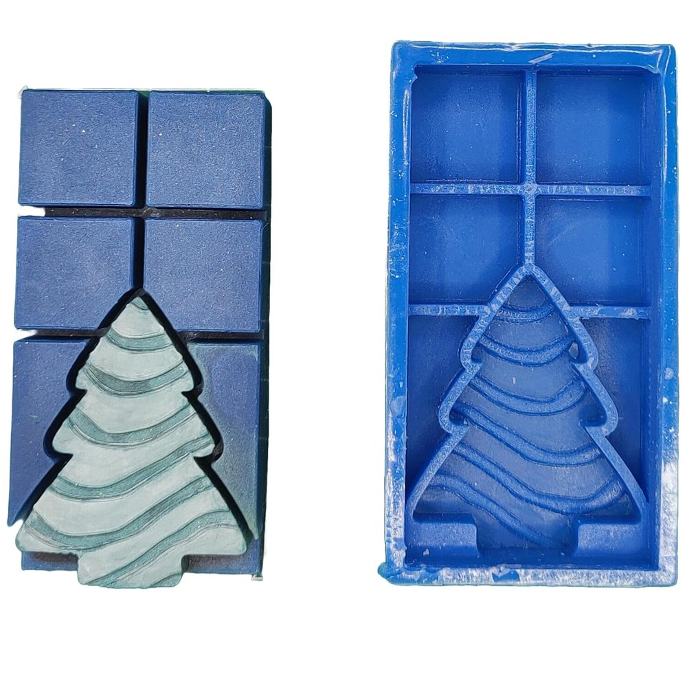 NineTribe Basics Christmas Tree - Snap Out Center - Wax Melt Snap Bar Silicone Mold - 1"" deep