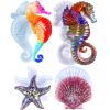 4PCS Ocean Animal Resin Molds, Starfish Seashell Seahorse Silicone Molds for Resin Casting,Wall Hanging, Desktop Ornament Home Decor view 1