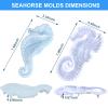 4PCS Ocean Animal Resin Molds, Starfish Seashell Seahorse Silicone Molds for Resin Casting,Wall Hanging, Desktop Ornament Home Decor view 3