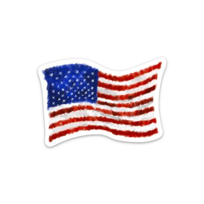 US Flag Sticker - 3" Vinyl Sticker - United States Flag, Water Bottle, Election, Laptop Sticker - Won't Scratch or Fade - Made in the US (ST-0380)