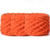 3 Pack Plush Chenille Chunky 100g (49.2yd) - Fluffy Velvet Yarn for Crochet, Knitting and Amigurumi - Baby Yarn in Orange view 1