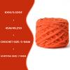 3 Pack Plush Chenille Chunky 100g (49.2yd) - Fluffy Velvet Yarn for Crochet, Knitting and Amigurumi - Baby Yarn in Orange view 3