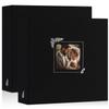 Lanpn 2 Packs Scrapbook Photo Album 12x12, Linen Window Design Cover Top Load 3 Ring Folder Binder Photo Book Photobook 12 x 12 inch with 30 Plastic Sleeves 60 Pages (Black) view 1