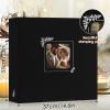 Lanpn 2 Packs Scrapbook Photo Album 12x12, Linen Window Design Cover Top Load 3 Ring Folder Binder Photo Book Photobook 12 x 12 inch with 30 Plastic Sleeves 60 Pages (Black) view 2