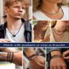 Suplight Waterproof Woven Wax Rope Chain Braided Leather Necklace for Men Women, 3MM Black Necklace Cord with No Rust Black Clasp, DIY necklace chains for jewelry making 30Inch view 2
