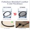 Suplight Waterproof Woven Wax Rope Chain Braided Leather Necklace for Men Women, 3MM Black Necklace Cord with No Rust Black Clasp, DIY necklace chains for jewelry making 30Inch view 4