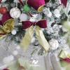 HUIHUANG Burgundy Velvet Wired Ribbon 2.5 inch Maroon Velvet with Gold Glitter Christmas Ribbon for Gift Wrapping, Christmas Tree Decoration, Bows, Wreaths, Garlands- Continuous 10 Yards view 3